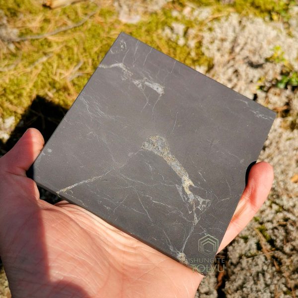 shungite unpolished tile 10*10 cm