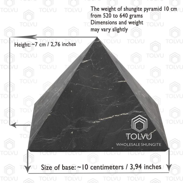 shungite pyramid large unpolished 3.94