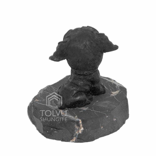 Shungite figurine Pug back view