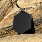 shungite pendant for men hexagon small