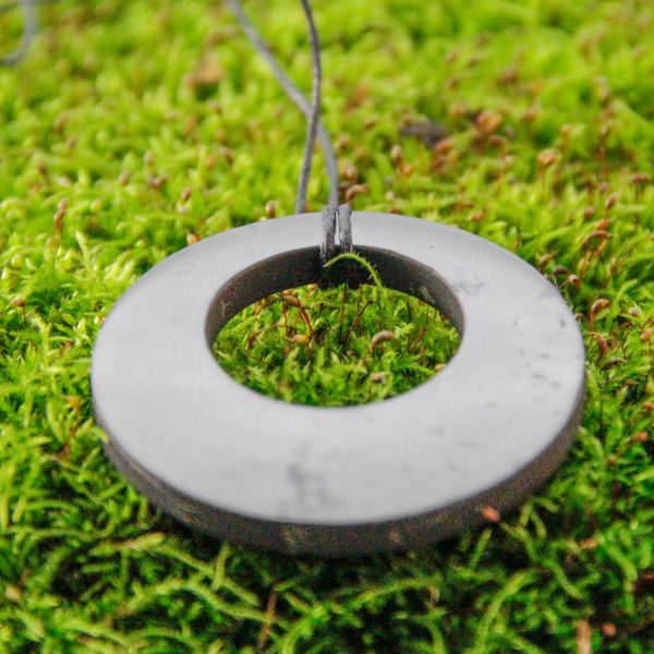 shungite pendant donut of rare stone