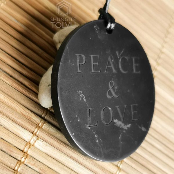 shungite pendant peace and Love