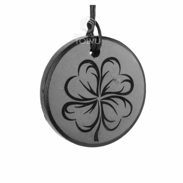 shungite pendant Four - leaf clover