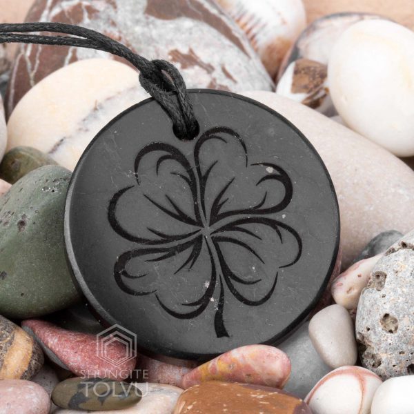 big shungite pendant four leaf clover