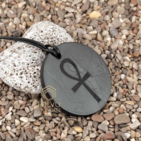 Shungite pendant ankh cross