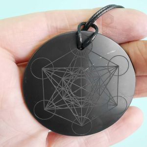 Big size shungite pendant Metatron 5cm