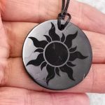 Shungite Sun pendant 35 mm