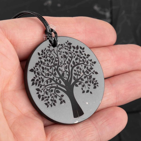 Large Tree of Life pendant of shungite