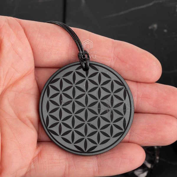 Flower of Life Shungite pendant 1.77 in