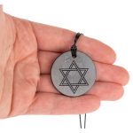 Shungite pendant Shield of David 35 mm