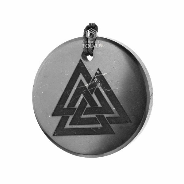 Shungite pendant three triangles Valknut big size