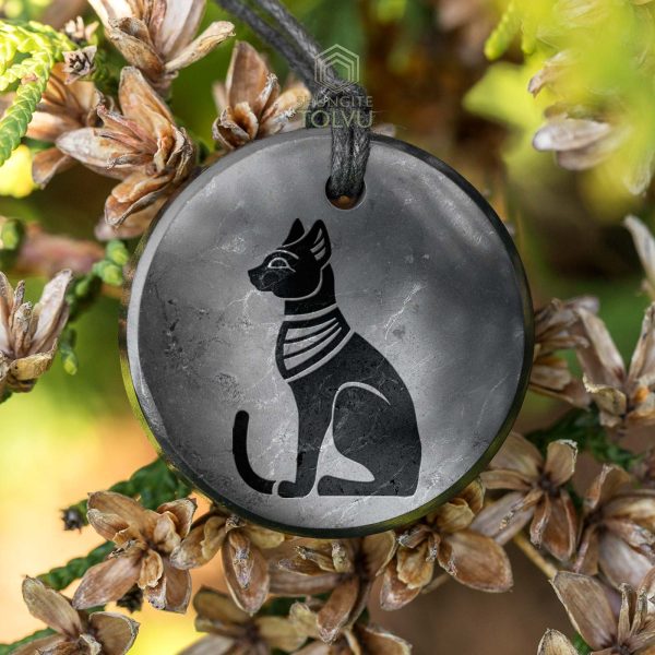 Shungite pendant Bastet ancient egypt