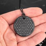 Flower of Life Shungite pendant small size of 1.38 inches