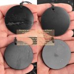 shungite pendant round shape and pyrite quartz inclusions