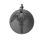 Shungite pendant Archangel Michael 1.38in