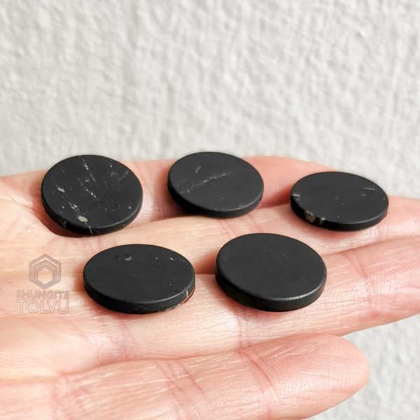 Shungite plates for phone 5pcs size of 19 mm