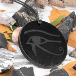 Shungite pendant Eye of Horus large size 4.5 cm or 1.77 in