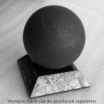 unpolished shungite sphere 10 cm and stand