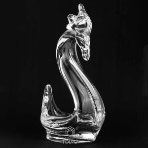 crystal swan figurine clear pure