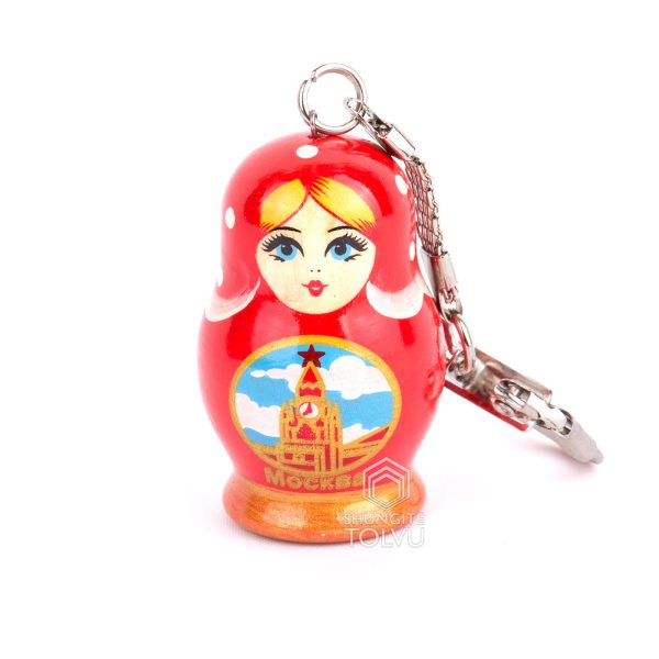 Matryoshka Keychain red