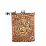 Flask for alcohol with grouse open