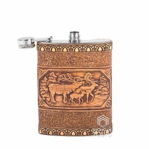 Flask for alcohol with deer