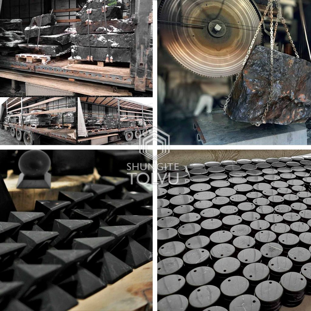 production stages from shipping and cutting to finished products