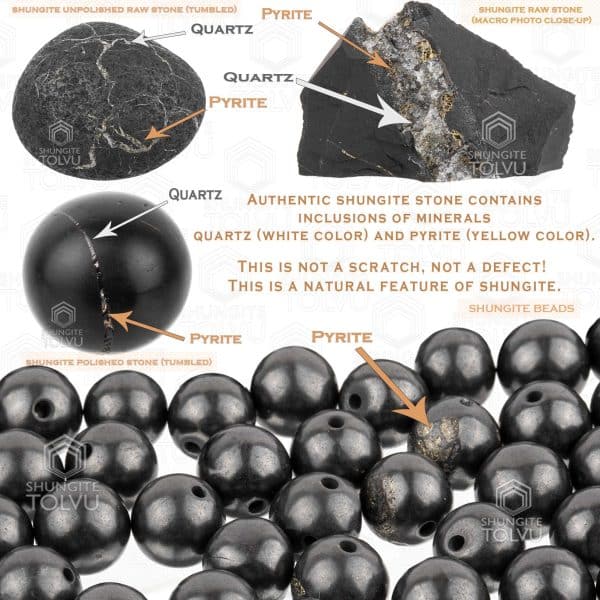 mineral inclusions in shungite stone