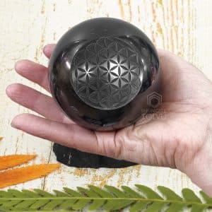 Black Crystal Ball and Flower of Life